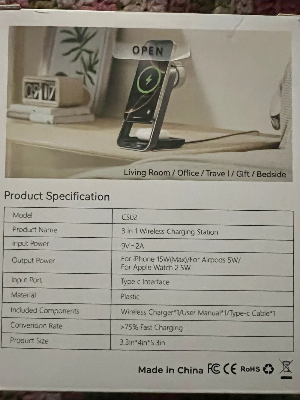 3 in 1 Charging Station for iPhone, Magsafe Wireless Charger with Cooling Fan